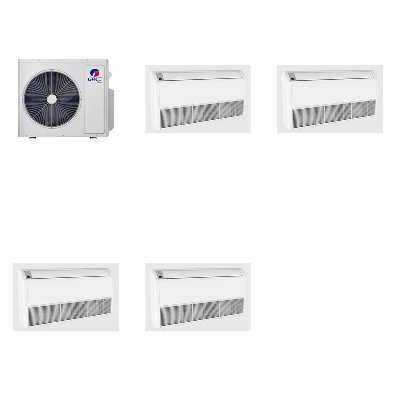 GREE 48000 BTU R-32 21 SEER2 4-Zone Floor-Mounted Mini Split System