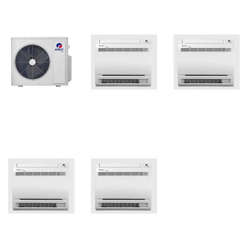 GREE 48000 BTU R-32 21 SEER2 4-Zone Console Mini Split Heat Pump