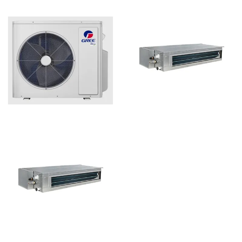 GREE 18000 BTU R-32 21 SEER2 2-Zone Ductless Mini Split Heat Pump System - 12K+12K