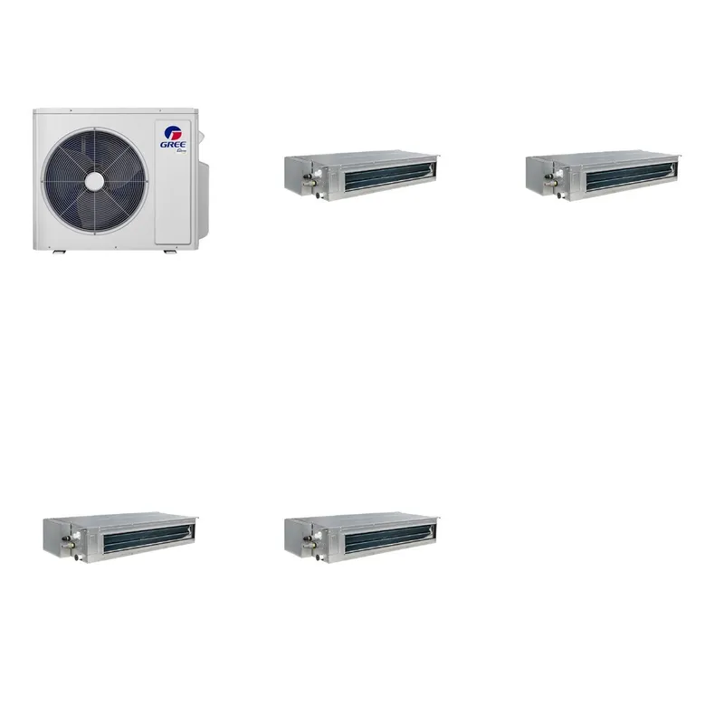 GREE 48000 BTU R-32 21 SEER2 4-Zone Concealed Duct Mini Split System