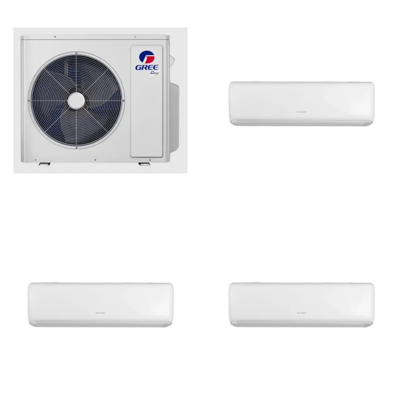 GREE Vireo 24000 BTU R-32 21 SEER2 3-Zone Ductless Mini Split Heat Pump System - 9K+9K+9K