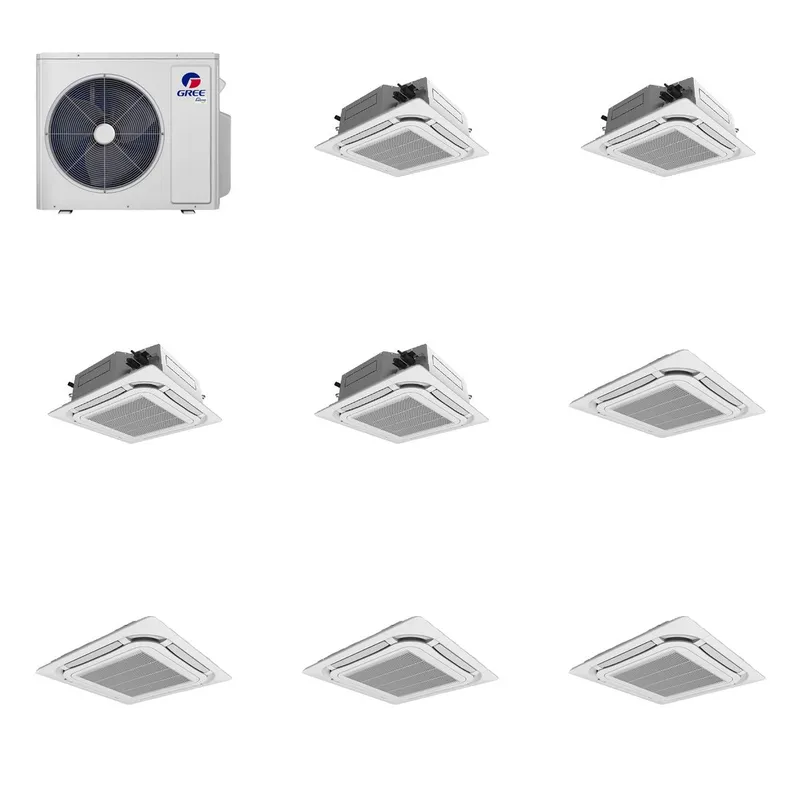 GREE 48000 BTU R-32 21 SEER2 4-Zone Ceiling Cassette Mini Split System