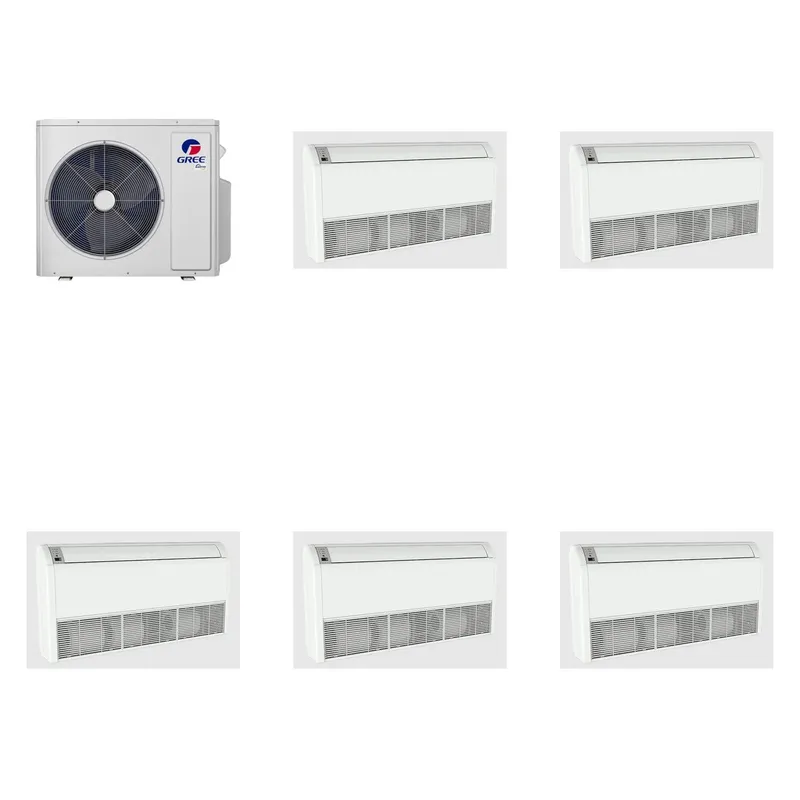 GREE 48000 BTU R-32 21 SEER2 5-Zone Floor-Mounted Mini Split Heat Pump