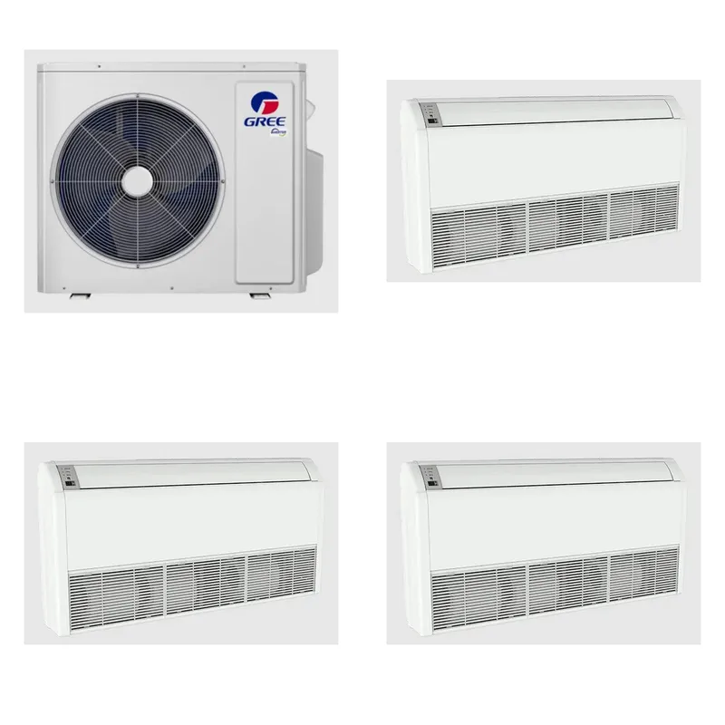 GREE 24000 BTU R-32 21 SEER2 3-Zone Ductless Mini Split Heat Pump System - 9K+9K+9K