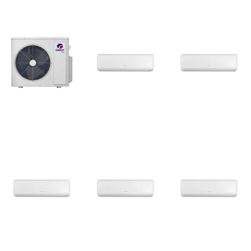 GREE 48000 BTU R-32 21 SEER2 5-Zone Wall-Mounted Mini Split Heat Pump