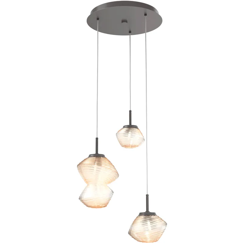Mesa LED Graphite Chandelier Ceiling Light, Multi-Port Round