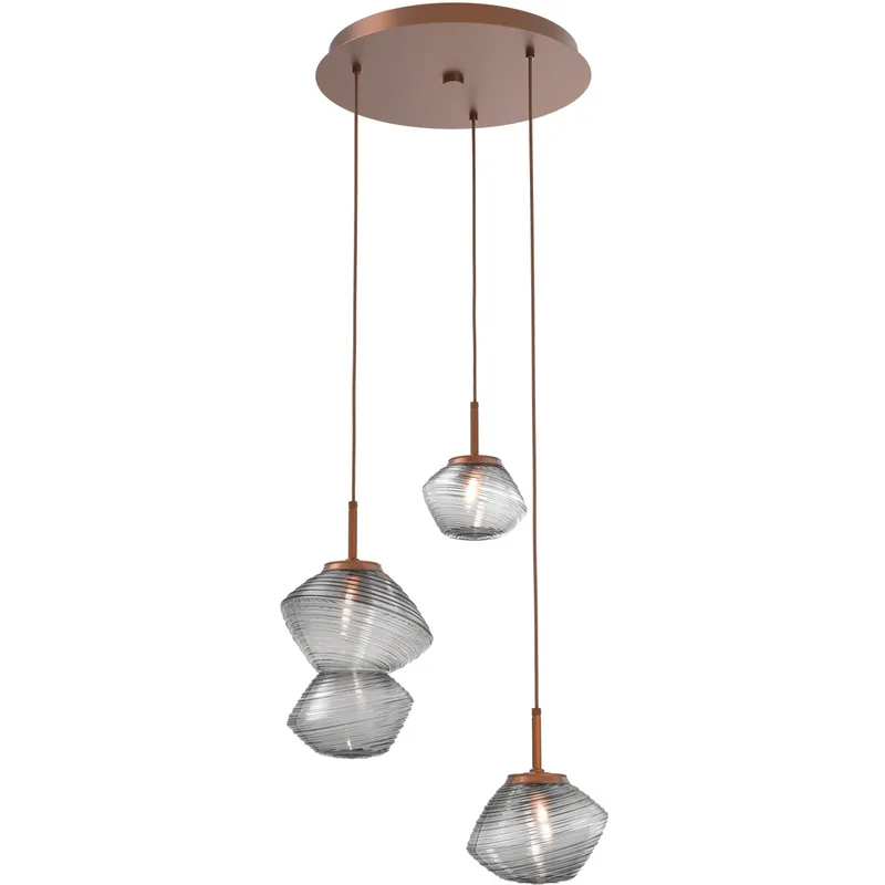 Mesa LED Burnished Bronze Chandelier Ceiling Light, Multi-Port Round