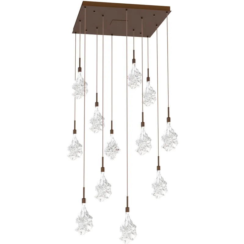 Blossom LED Flat Bronze Chandelier Ceiling Light, Multi-Port