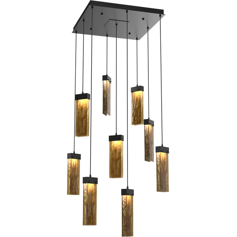 Parallel LED 26 inch Matte Black Chandelier Ceiling Light in Bronze Granite, 2700K LED, Square Multi-Port