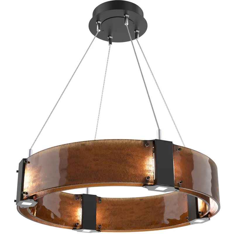 Parallel LED 23.9 inch Matte Black Chandelier Ceiling Light in 3000K LED, Bronze Granite, Ring