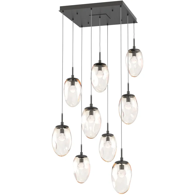Meteo LED LED Graphite Chandelier Ceiling Light, Square Multi-Port