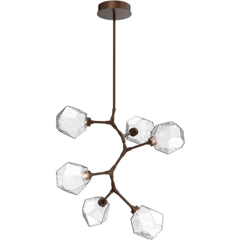 Gem LED 30 inch Flat Bronze Chandelier Ceiling Light in Clear, 2700K LED, Modern Vine