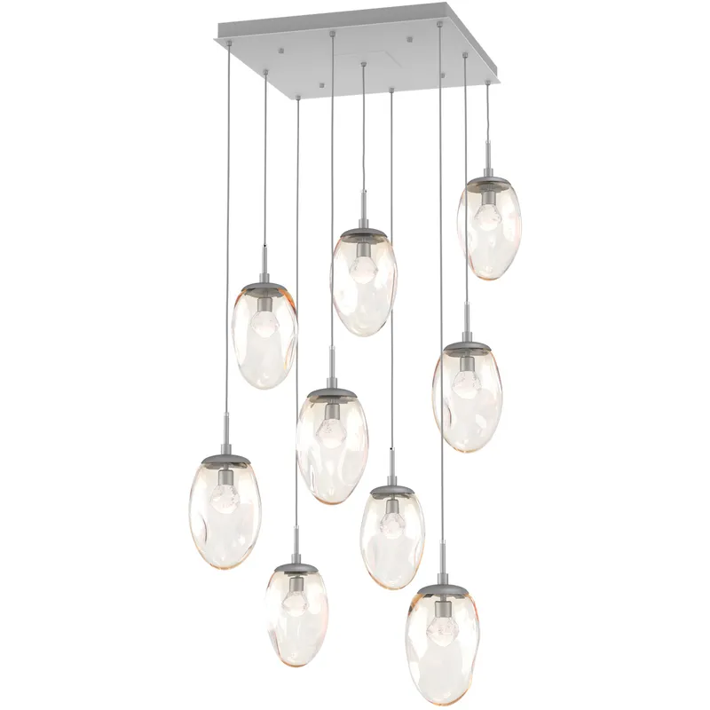 Meteo LED LED Classic Silver Chandelier Ceiling Light, Square Multi-Pendant