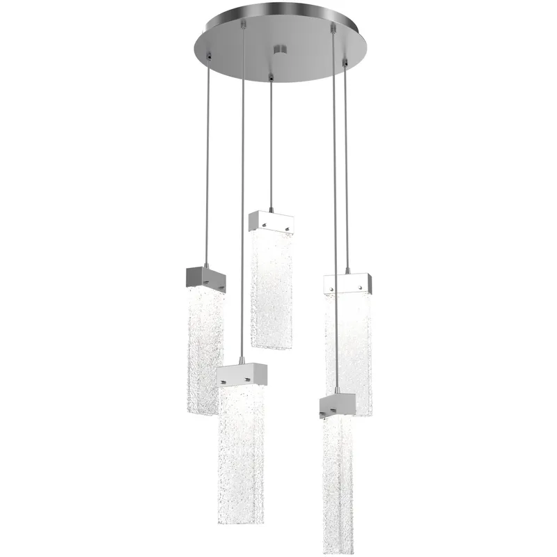 Parallel LED 18.6 inch Classic Silver Chandelier Ceiling Light in 3000K LED, Clear Rimelight, Round Multi-Port