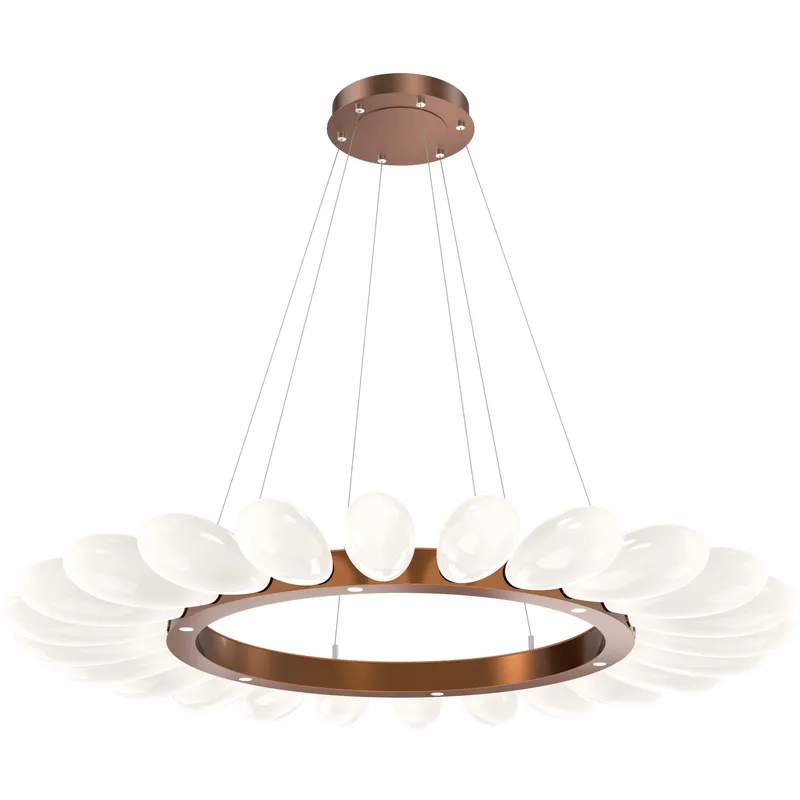 Fiori LED Burnished Bronze Chandelier Ceiling Light, Radial Ring
