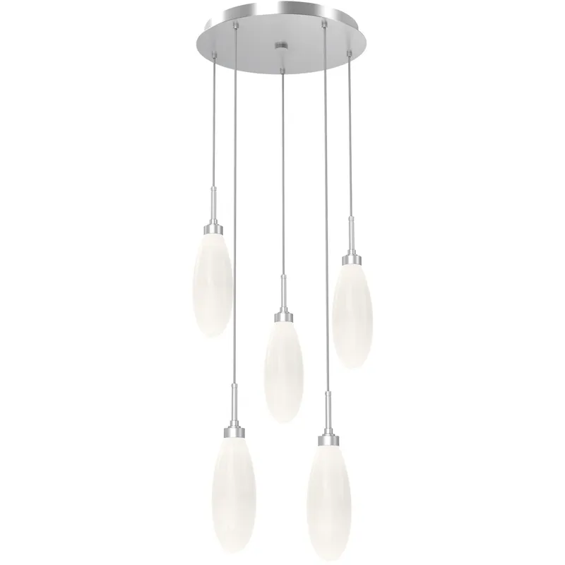 Fiori LED 18.5 inch Classic Silver Chandelier Ceiling Light, Round Multi-Port