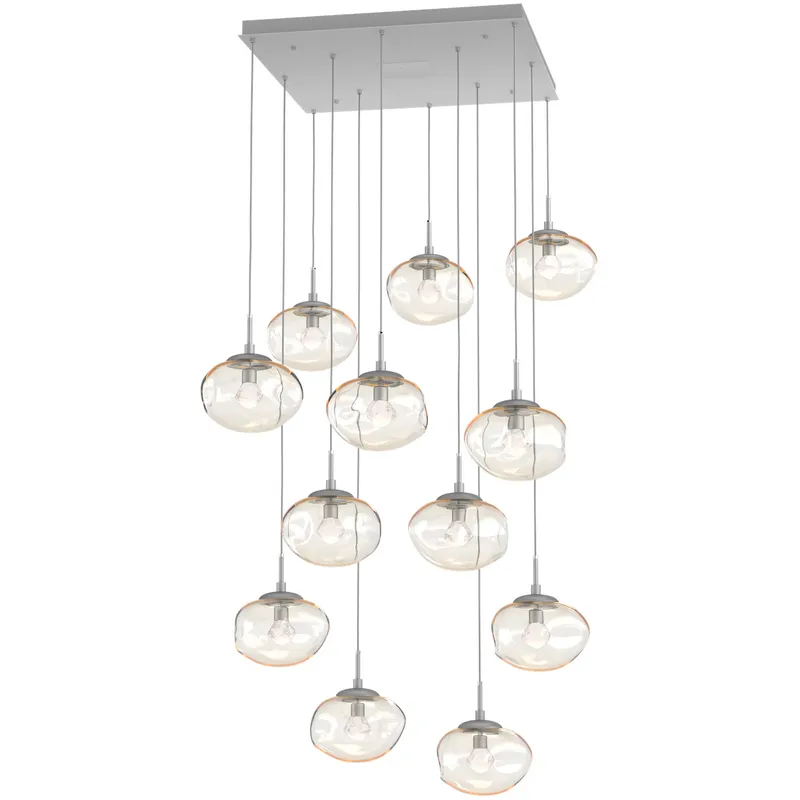 Nova LED LED Classic Silver Chandelier Ceiling Light, Square Multi-Pendant