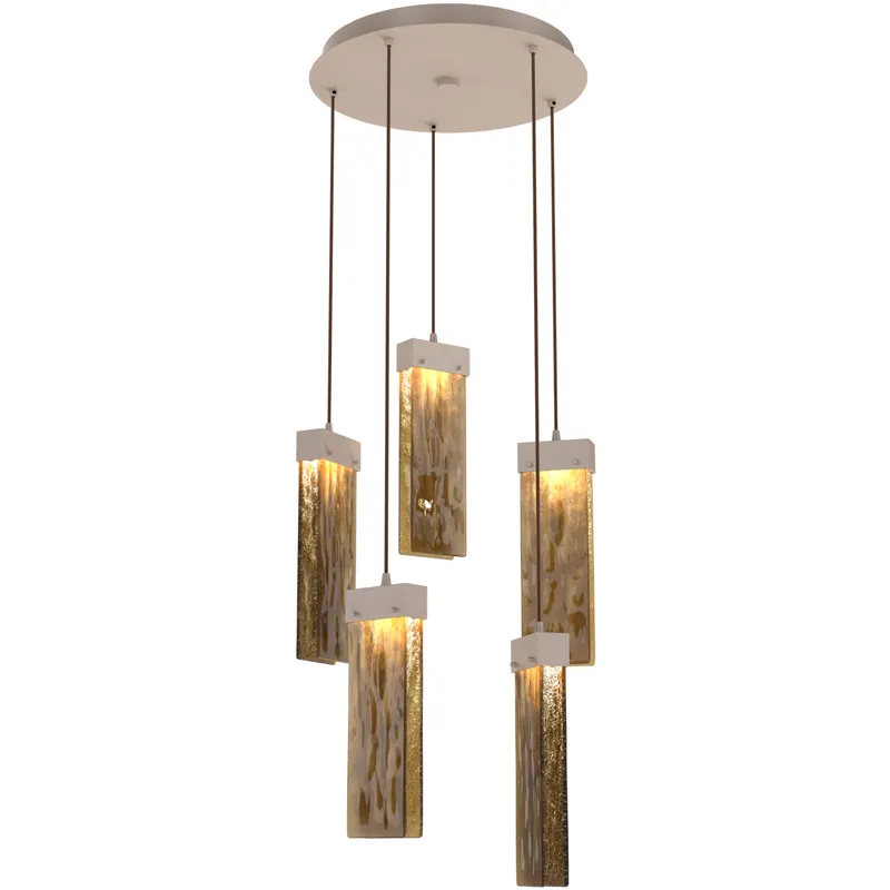 Parallel LED 18.6 inch Beige Silver Chandelier Ceiling Light in 3000K LED, Metallic Beige Silver, Bronze Granite, Round Multi-Port