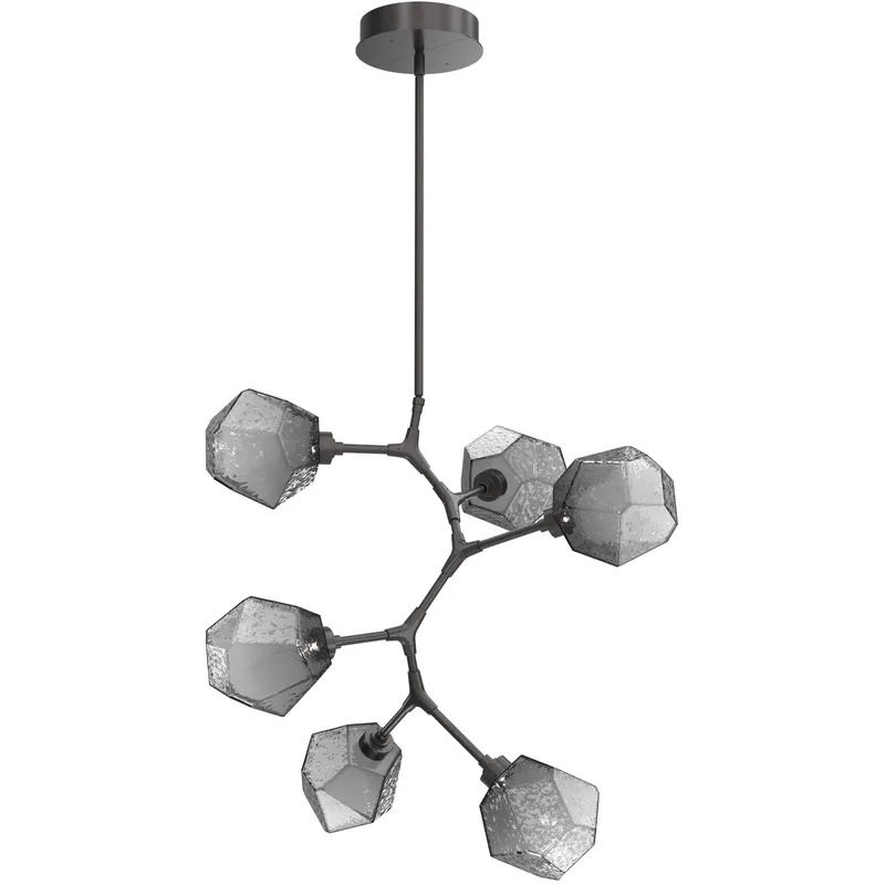 Gem LED 30 inch Graphite Chandelier Ceiling Light in 3000K LED, Smoke, Modern Vine
