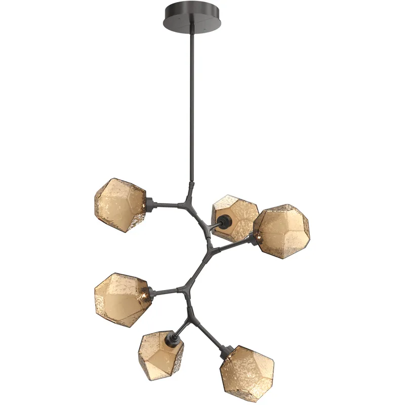 Gem LED 30 inch Graphite Chandelier Ceiling Light in 3000K LED, Bronze, Modern Vine