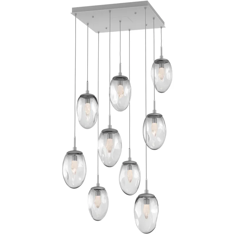 Meteo LED LED Classic Silver Chandelier Ceiling Light, Square Multi-Pendant