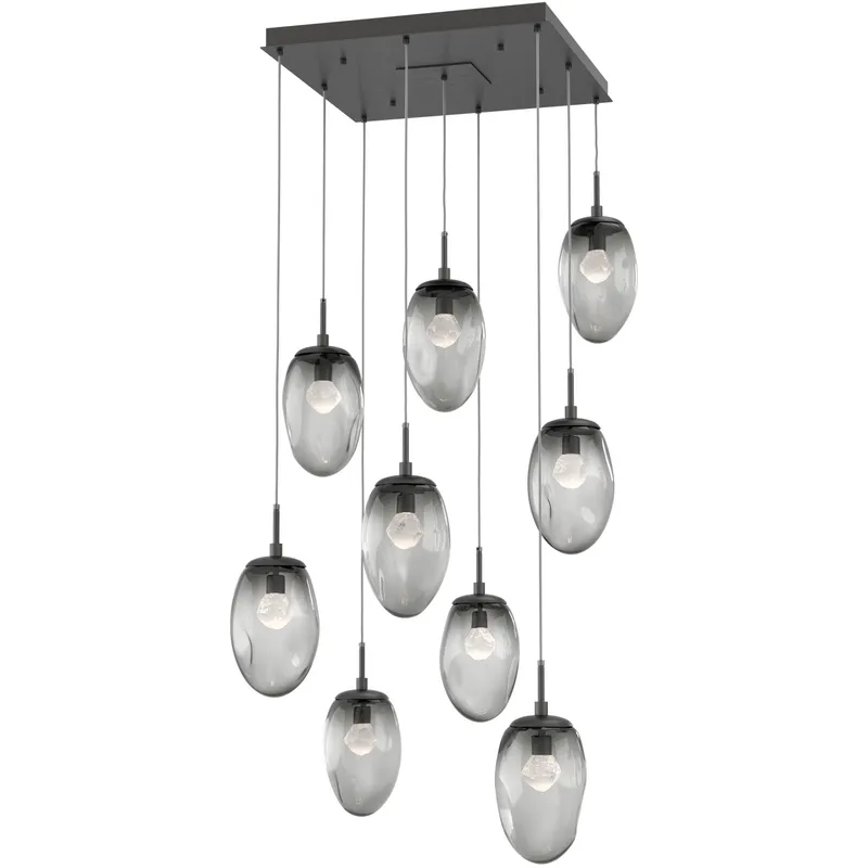 Meteo LED LED Graphite Chandelier Ceiling Light, Square Multi-Port