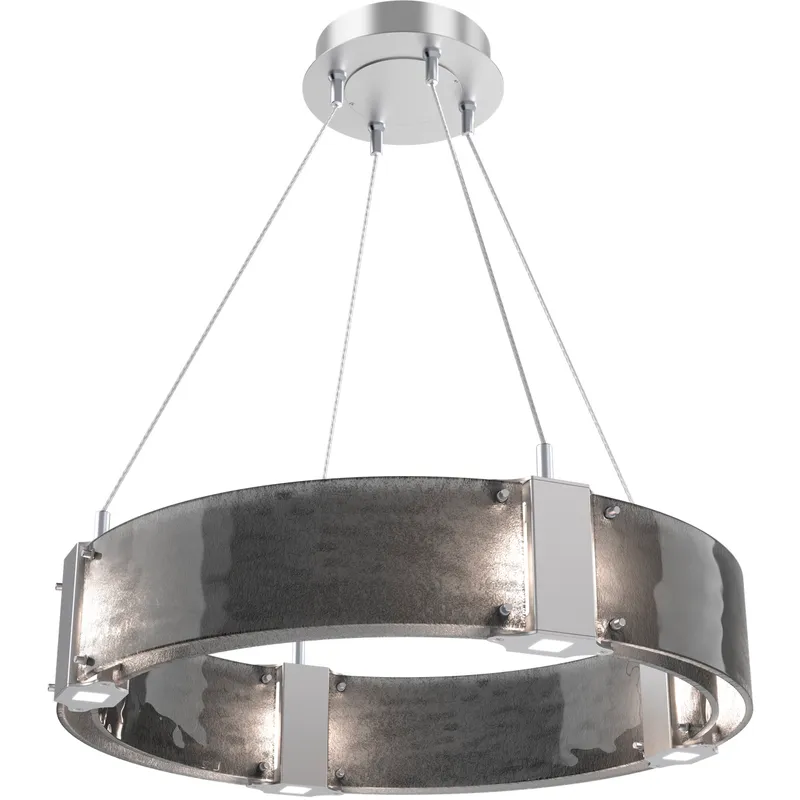 Parallel LED 23.9 inch Classic Silver Chandelier Ceiling Light in 3000K LED, Smoke Granite, Ring