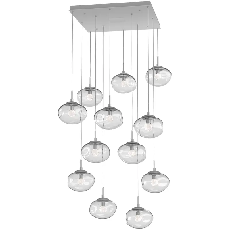 Nova LED LED Classic Silver Chandelier Ceiling Light, Square Multi-Pendant