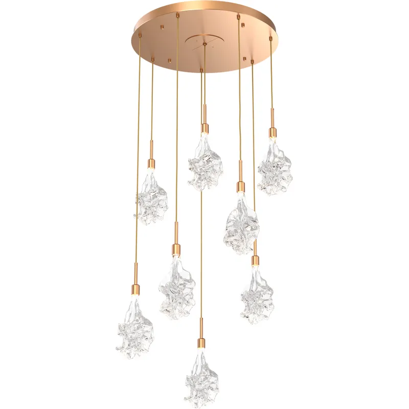 Blossom LED 27 inch Novel Brass Chandelier Ceiling Light in 3000K LED, Multi-Port