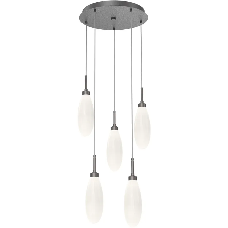Fiori LED 18.5 inch Graphite Chandelier Ceiling Light, Round Multi-Port