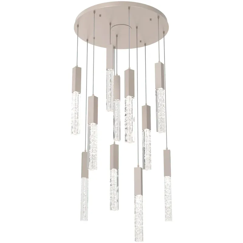 Axis LED 30 inch Metallic Beige Silver Multi-Pendant Ceiling Light