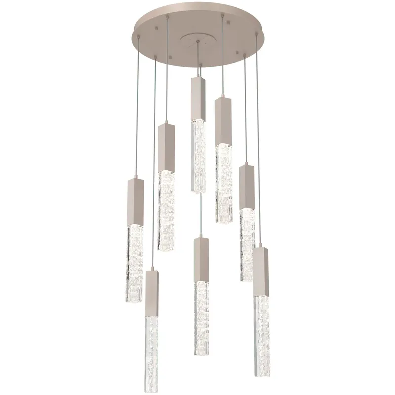 Axis LED 24 inch Metallic Beige Silver Multi-Pendant Ceiling Light