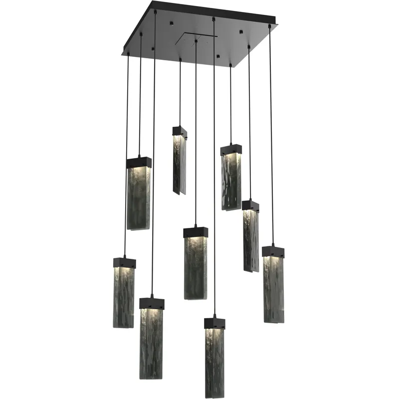 Parallel LED 26 inch Matte Black Chandelier Ceiling Light in Smoke Granite, 2700K LED, Square Multi-Port