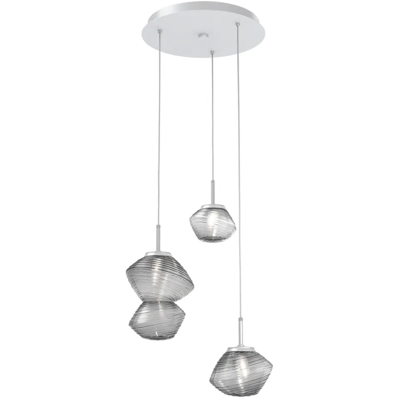 Mesa LED Classic Silver Chandelier Ceiling Light, Multi-Port Round