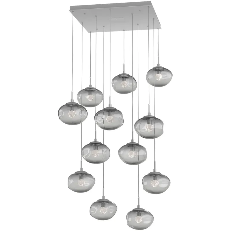 Nova LED LED Classic Silver Chandelier Ceiling Light, Square Multi-Pendant