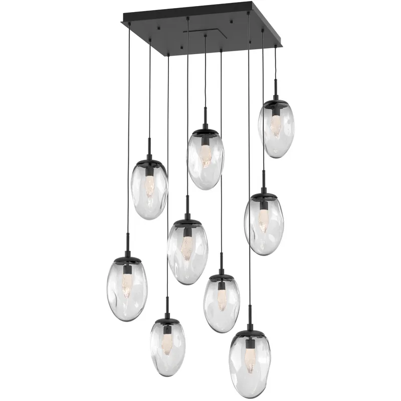 Meteo LED LED Matte Black Chandelier Ceiling Light, Square Multi-Port