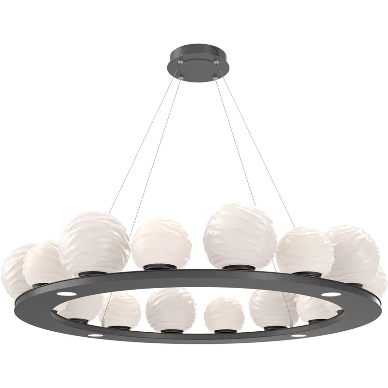Gaia LED Graphite Multi-Pendant Ceiling Light in 3000K LED, Opal White