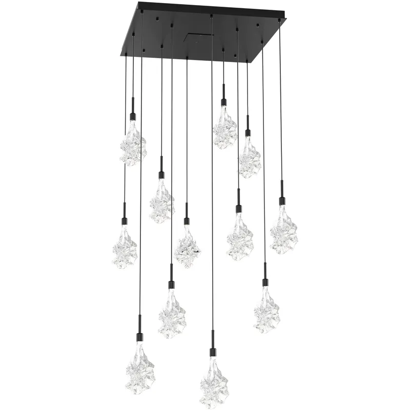 Blossom LED Matte Black Chandelier Ceiling Light, Multi-Port