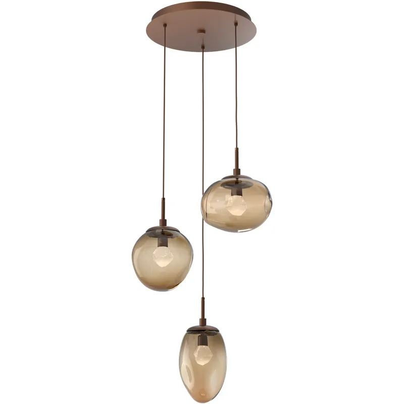 Cosmos LED LED 22.3 inch Burnished Bronze Chandelier Ceiling Light, Round Multi-Port
