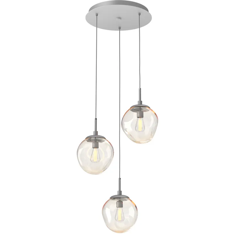 Aster Incandescent 3 Light Classic Silver Chandelier Ceiling Light, Round Multi-Pendant