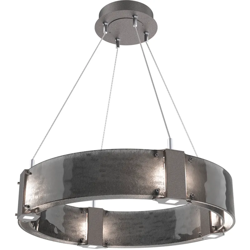 Parallel LED 23.9 inch Graphite Chandelier Ceiling Light in 3000K LED, Smoke Granite, Ring