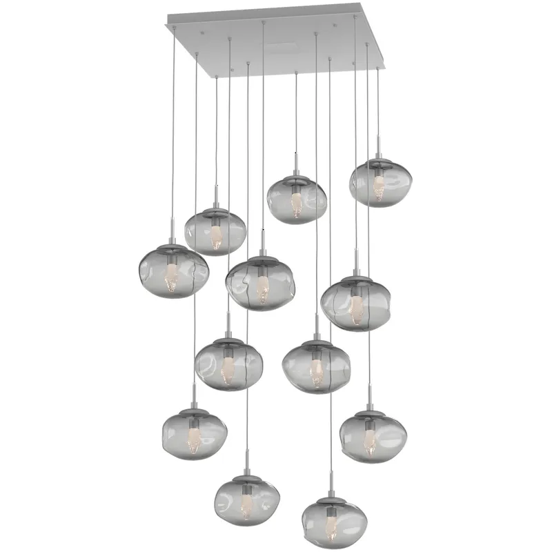 Nova LED LED Classic Silver Chandelier Ceiling Light, Square Multi-Pendant