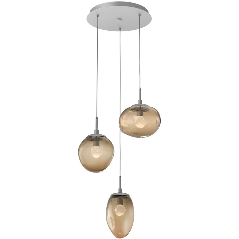 Cosmos LED LED 22.3 inch Classic Silver Chandelier Ceiling Light, Round Multi-Port