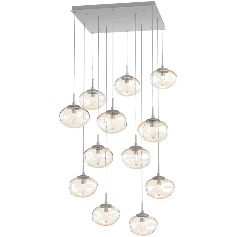Nova LED LED Classic Silver Chandelier Ceiling Light, Square Multi-Pendant