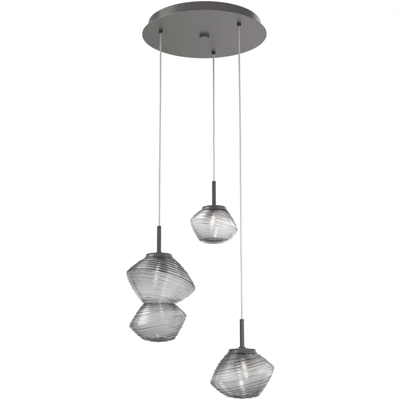 Mesa LED Graphite Chandelier Ceiling Light, Multi-Port Round