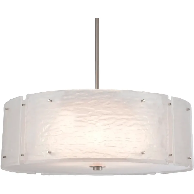 Textured Glass 4 Light 24.2 inch Gilded Brass Pendant Ceiling Light
