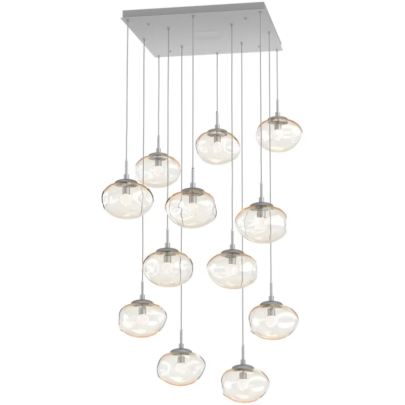 Nova LED LED Classic Silver Chandelier Ceiling Light, Square Multi-Pendant