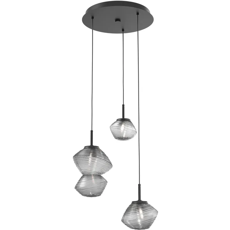 Mesa LED Matte Black Chandelier Ceiling Light, Multi-Port Round