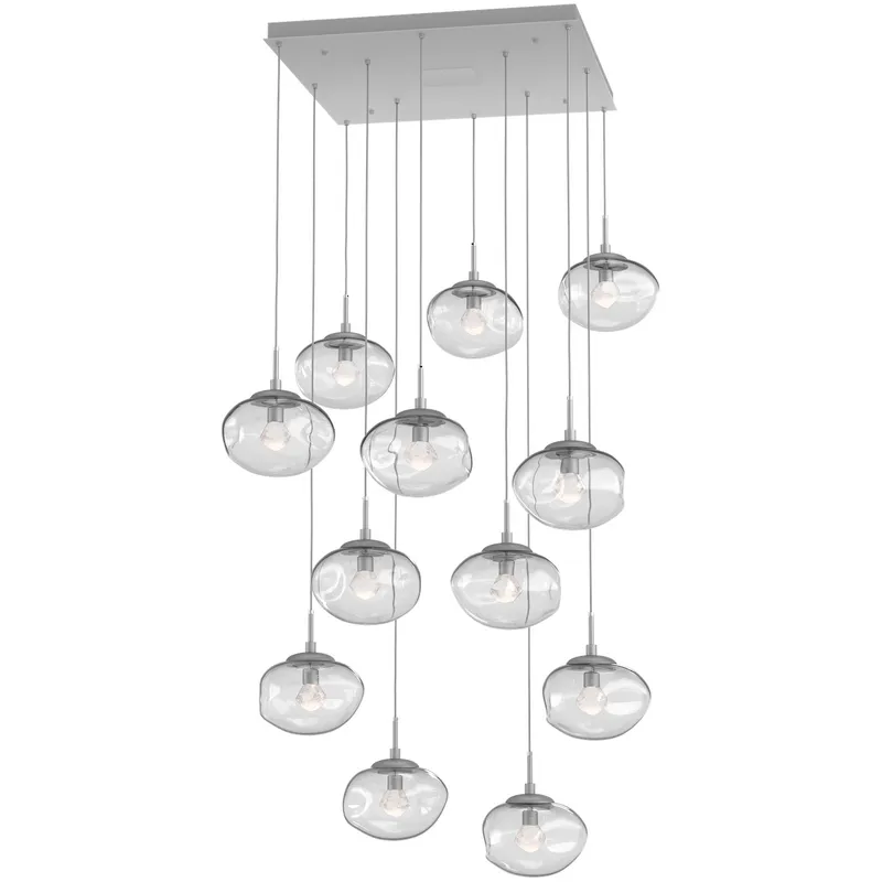 Nova LED LED Classic Silver Chandelier Ceiling Light, Square Multi-Pendant