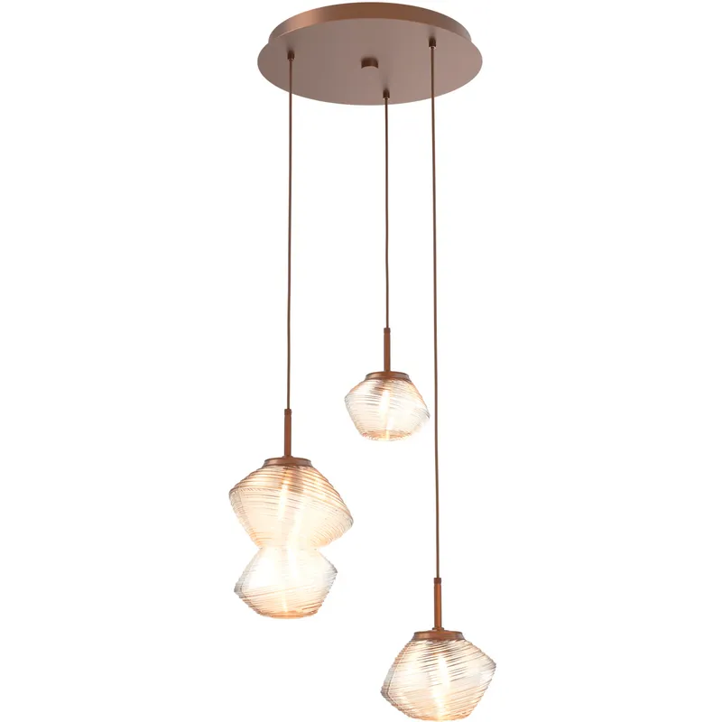 Mesa LED Burnished Bronze Chandelier Ceiling Light, Multi-Port Round
